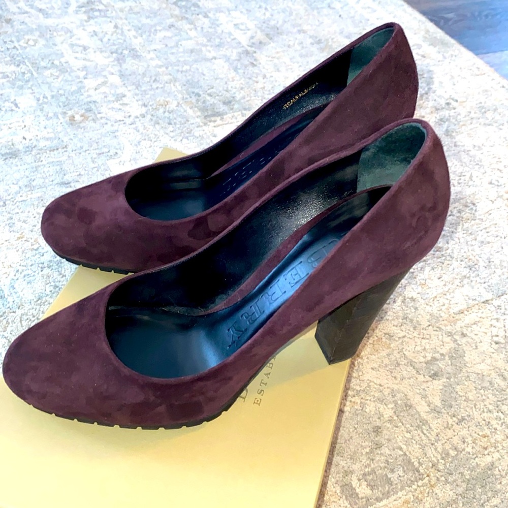 Burberry High Heel Lug Sole Shoe in Dark Burgundy